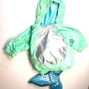 Mermaid Tail Unicorn Costume Hooded Sleeper, Size 12-18 M